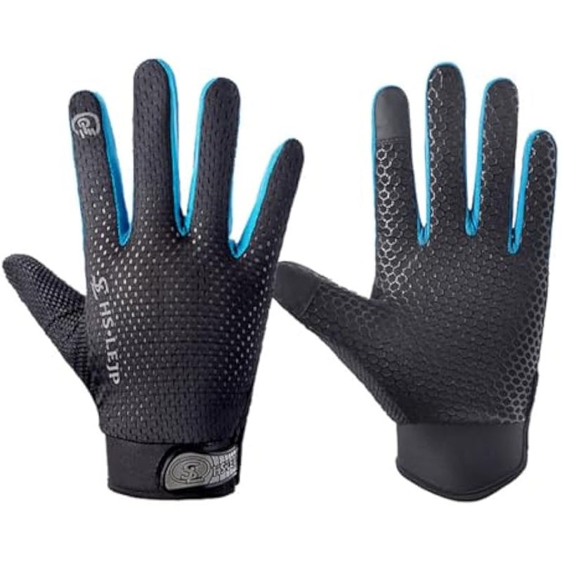 Full Finger Cycling Gloves Mountain Bike Gloves, Touchscreen MTB Gloves Racing Gloves Cycling Gloves for Men Bicycle Gloves Men & Women, Full Finger Workout Gloves - Image 1